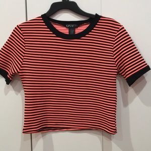 striped orange and black crop